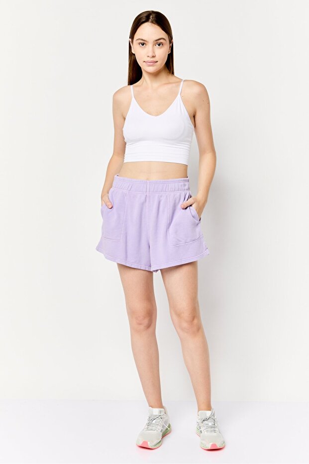 شورت نسائي سادة أساسي، أرجواني فاتح - 2