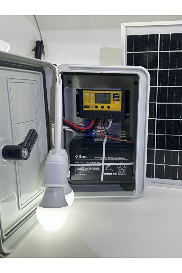 Taşınabilir 25w Güneş Paneli 2 Lamba ve USB Cep Telefonu Şarj Sistemi - 5