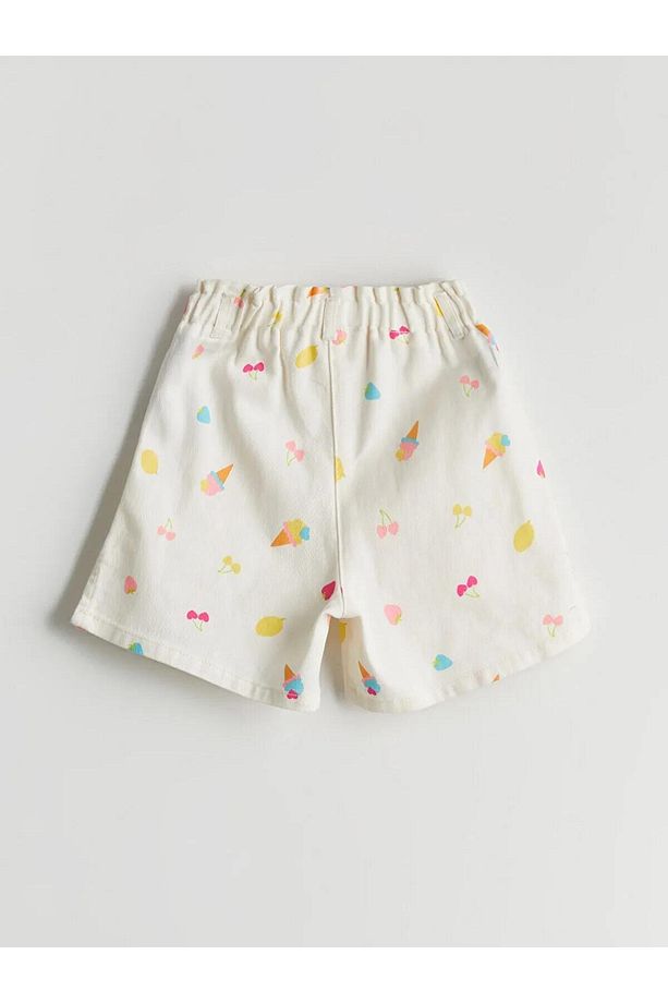 LCW Kids Beli Lastikli Gabardin Kız Çocuk Şort (S5) - 3
