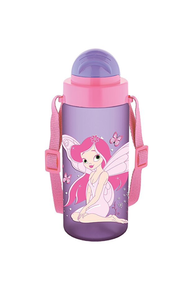 Kids Water Bottle Tritan Straw Lid 500 ml Purple