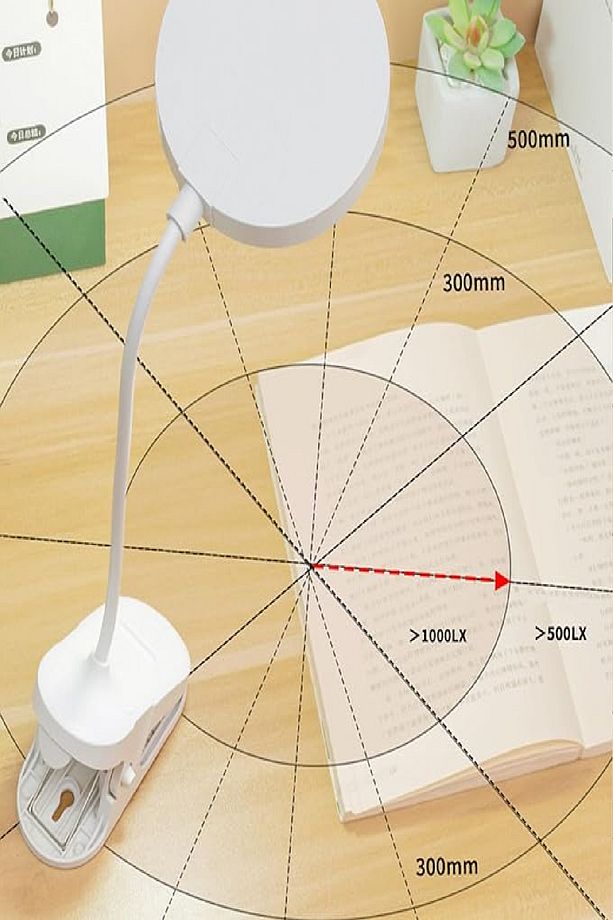 Şarjlı USB’li Dokunmatik 3 Modlu Klipsli Mandallı LED Okuma Lambası 360° Esnek Beyaz Göz Koruma - 3