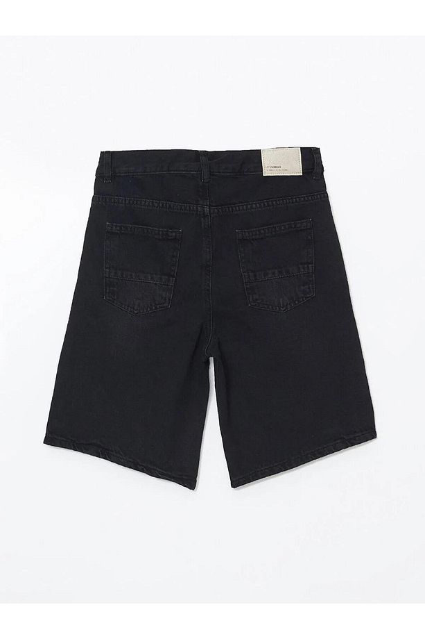 LCW Kids Siyah Beli Ayarlanabilir Lastikli Erkek Çocuk Jean Şort (S5) - 3