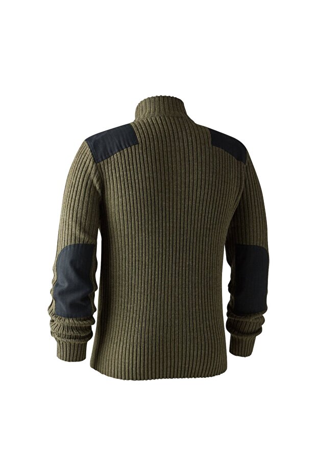 Rogaland Yarım Fermuarlı Yeşil Kazak M - 3