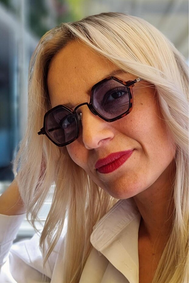 Women's April Hexagon Punk Retro Model Sunglasses