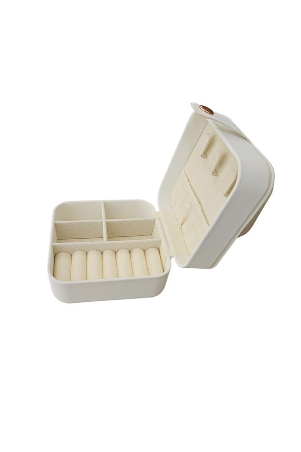 Çıtçıtlı Deri Mini Boy Takı, Seyahat Ve Mücevher Çantası,kutusu (10x10 cm) - 5