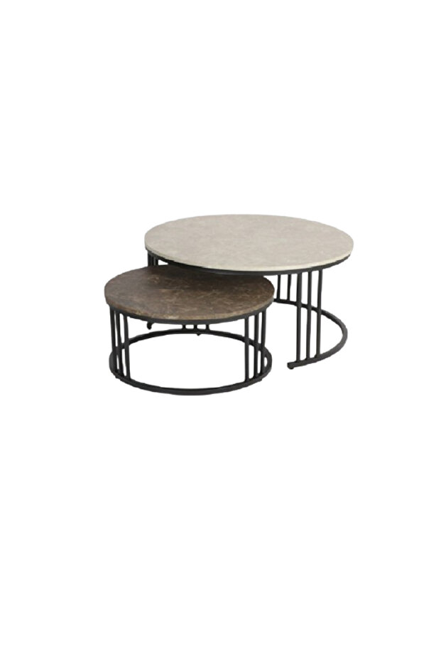 طاولة قهوة معدنية جديدة للعرض الداخلي متعددة الطبقات باللونين الذهبي والأسود - 1