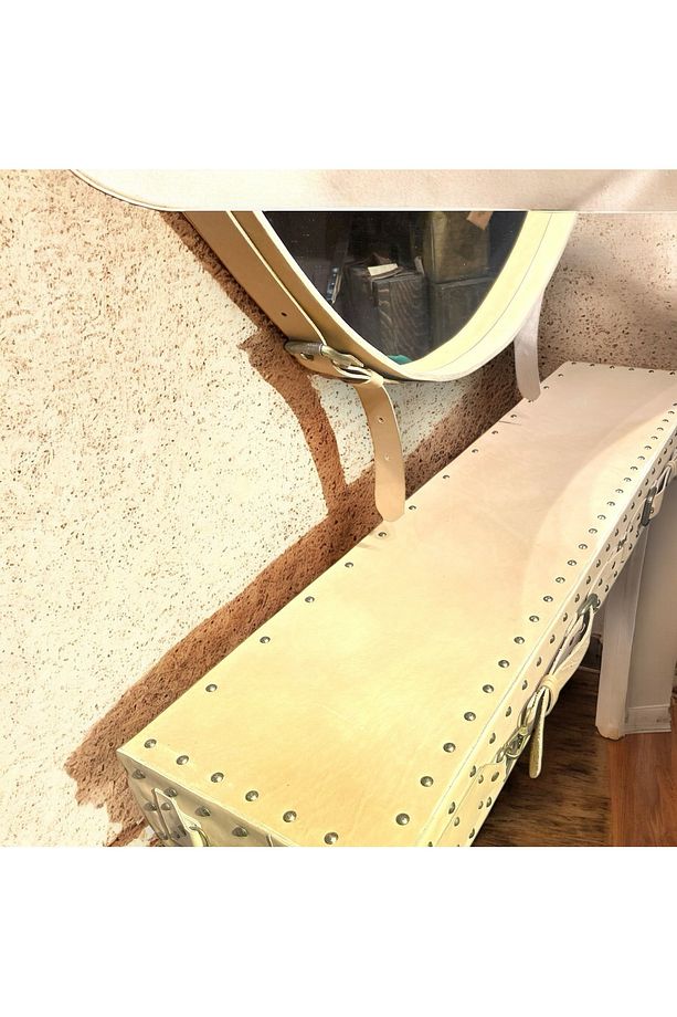 Deri Ayna Ve Deri Dresuar 2'li Set Corrda Natural X Large Modeli Ve Betsy Natural Modeli Beraber - 6
