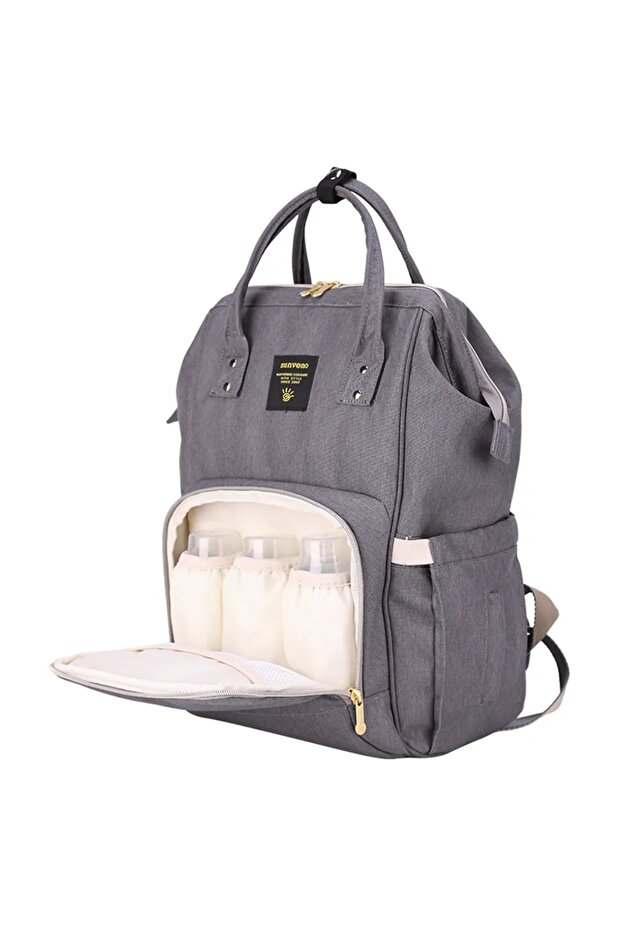 Grey USB Diaper Bag & Diaper Caddy, Fonksiyonel ve Konforlu - 2