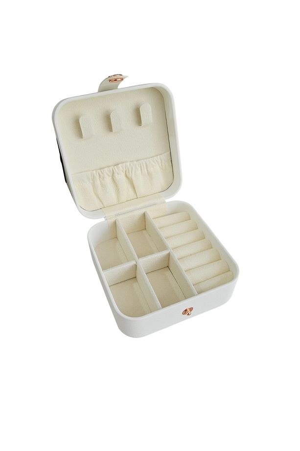 Çıtçıtlı Deri Mini Boy Takı, Seyahat Ve Mücevher Çantası,kutusu (10x10 cm) - 3