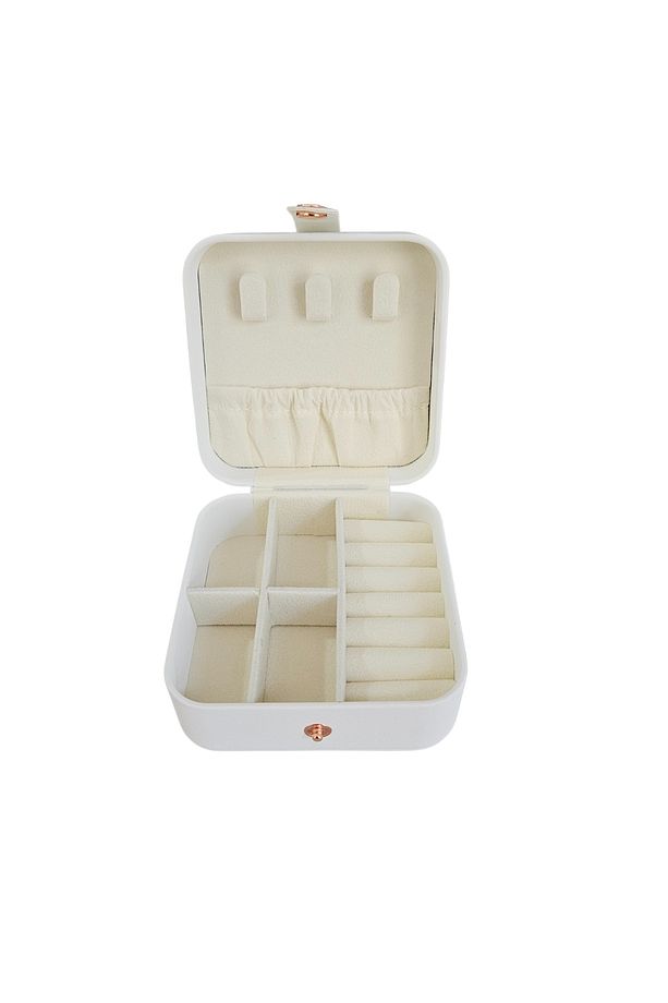 Çıtçıtlı Deri Mini Boy Takı, Seyahat Ve Mücevher Çantası,kutusu (10x10 cm) - 1