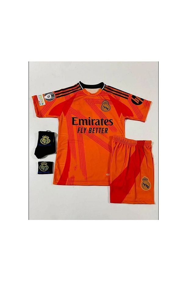 #15 Arda Güler R,E,A,L M,A,D,R,İ,D 2024-25 Deplasman Çocuk Forması 4'Lü Set Turuncu - 2