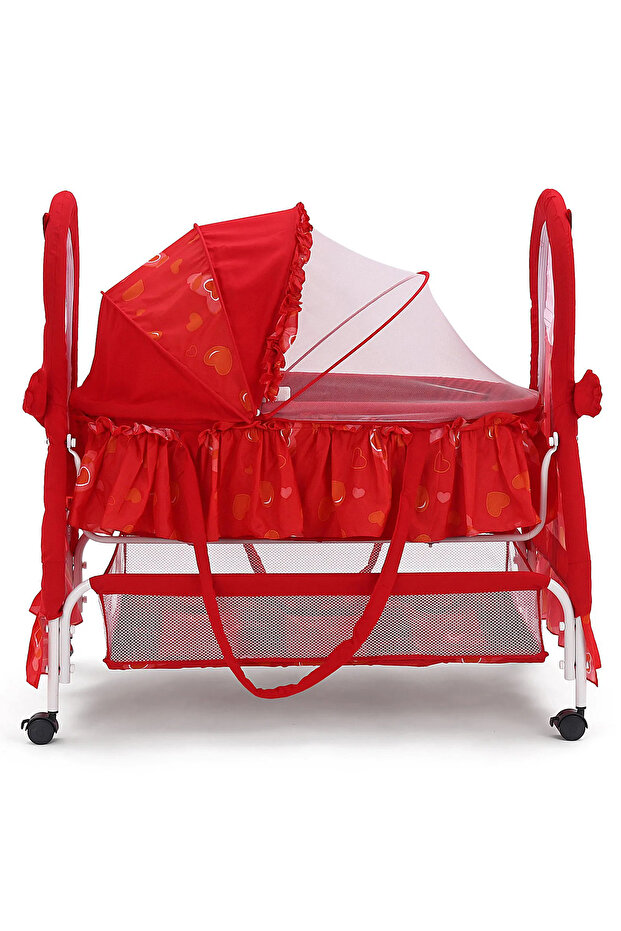 Kitty Print Cradle with Mosquito Net and Swing Lock function - 3