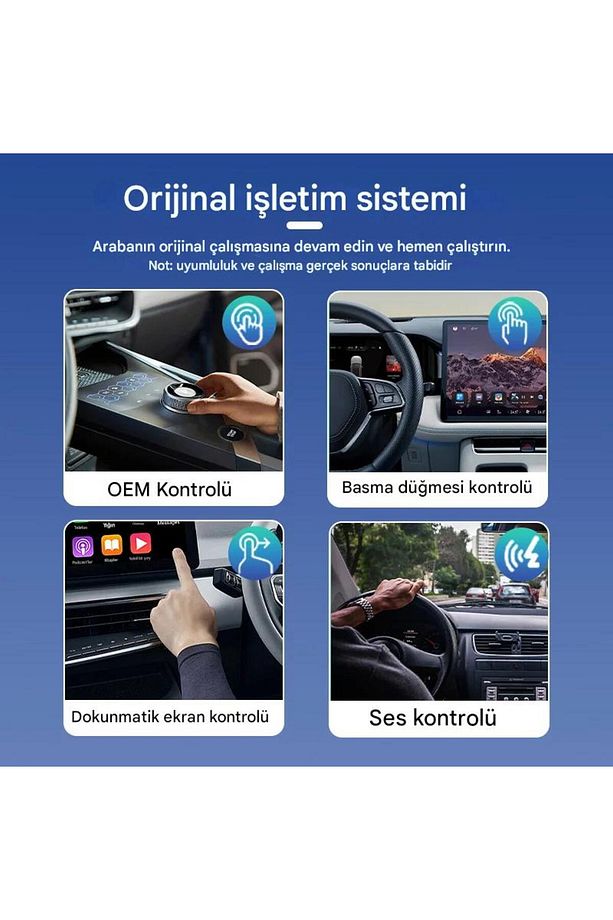 Nano Tak Çalıştır Kablosuz Apple Carplay & Android Auto Mini Adaptörü |Type-C Bağlantı Hediyeli 45MM - 5