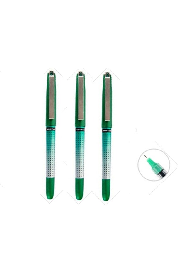 UNIBALL EYE NEEDLE (0.5) قلم بإبرة أخضر (ثلاث قطع)