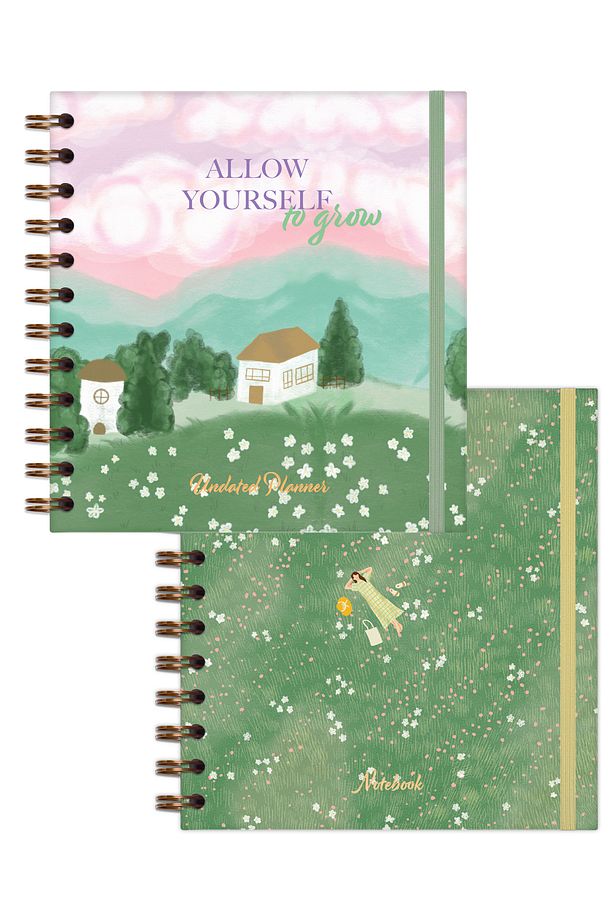 15x15 cm Kare 2'li Set Spiralli Süresiz Planlayıcı Ajanda ve Defter - 6