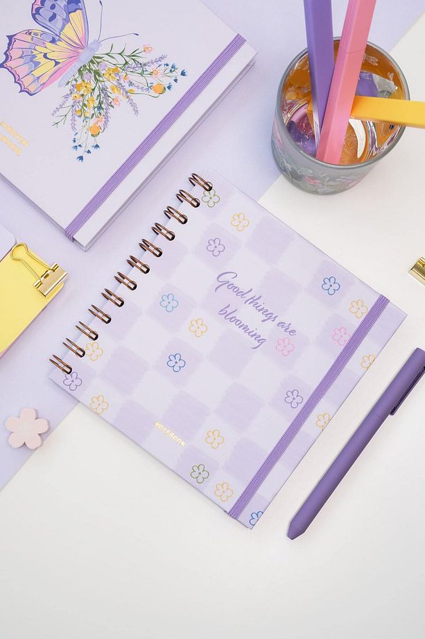 15x15 cm Kare 2'li Set Spiralli Süresiz Planlayıcı Ajanda ve Defter - 5