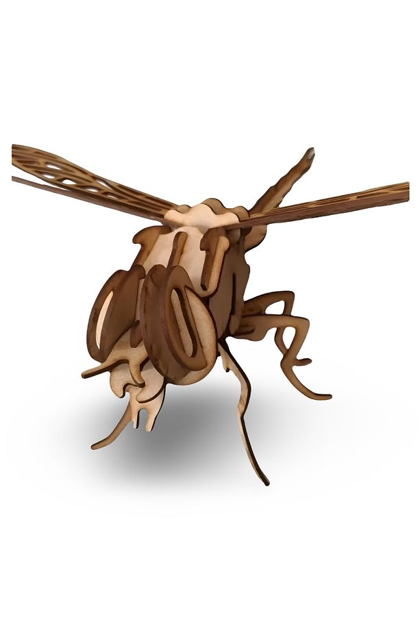 28 Parça Ahşap Yusufçuk Maketi - Ahşap Yusufçuk Figürü - 3D Dragonfly Ahşap Figür - 5