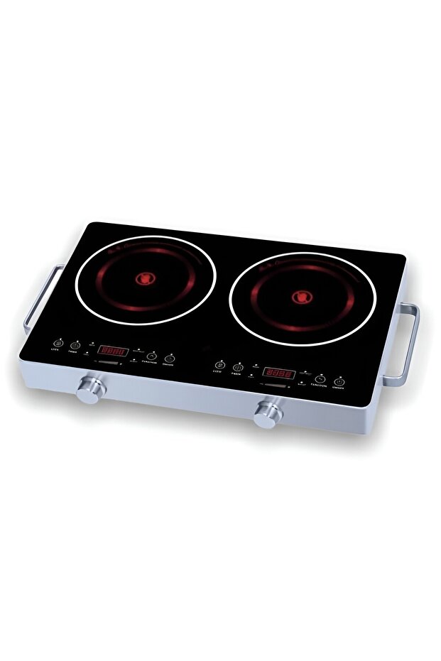 Double Infrared Electric Stove Dual Burner Cooktop with 8 Power Levels & Touch Control