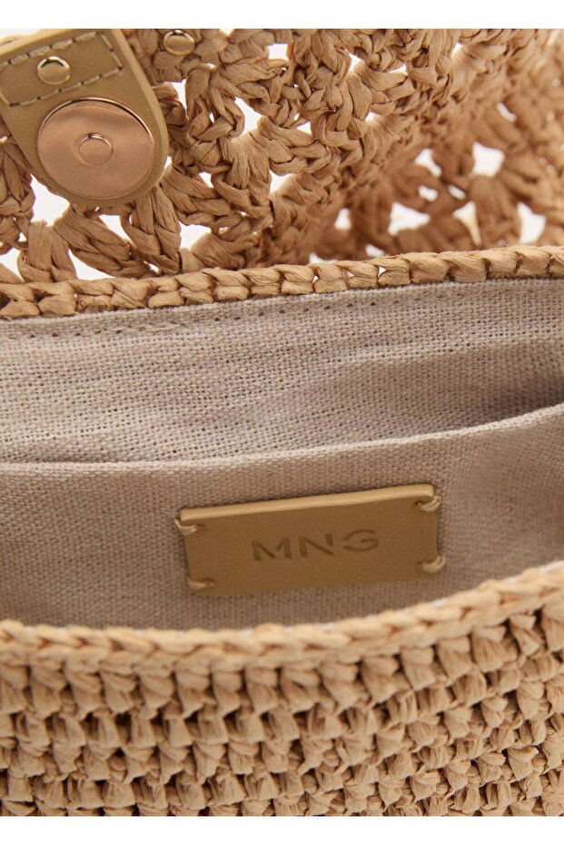 Doğal lif mini omuz çantası - 4