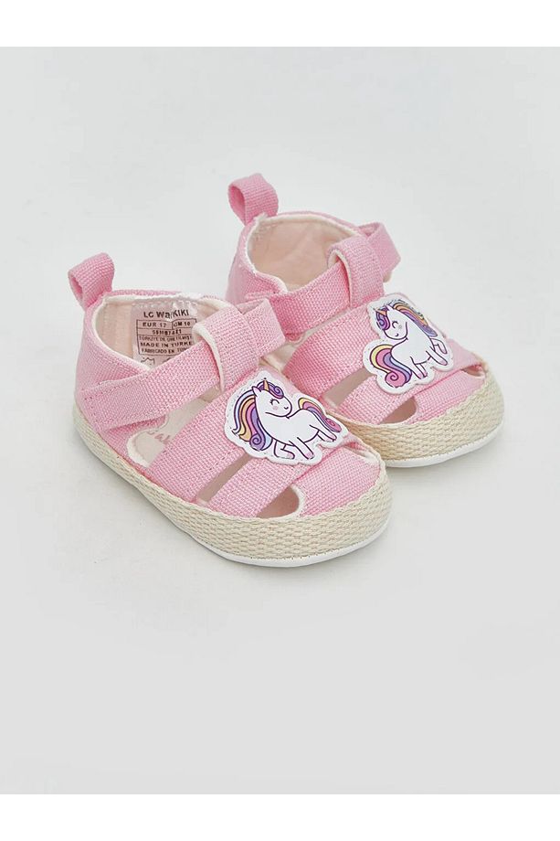 LCW STEPS Pembe Cırt Cırtlı Kız Bebek Sandalet - 1