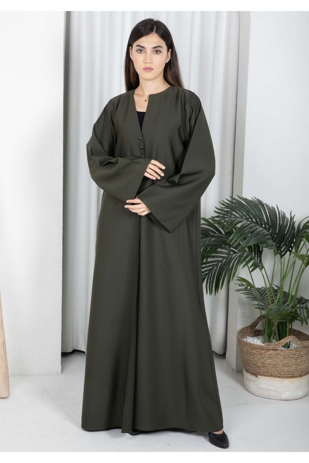 Dark Green Barbie Crepe Abaya with Matching Sheila