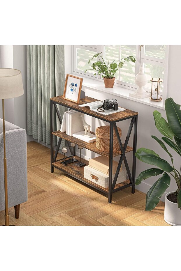 Wooden console table, modern multipurpose entryway table - 1