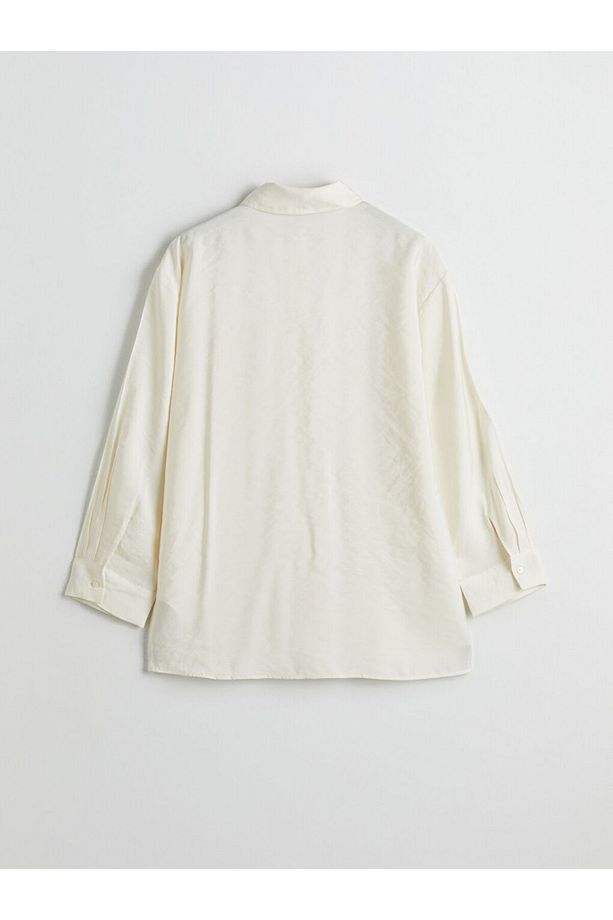 LCW Modest Ekru Taşlı Modal Karışımlı Kadın Gömlek Tunik S5LO09Z8NVY25 - 6