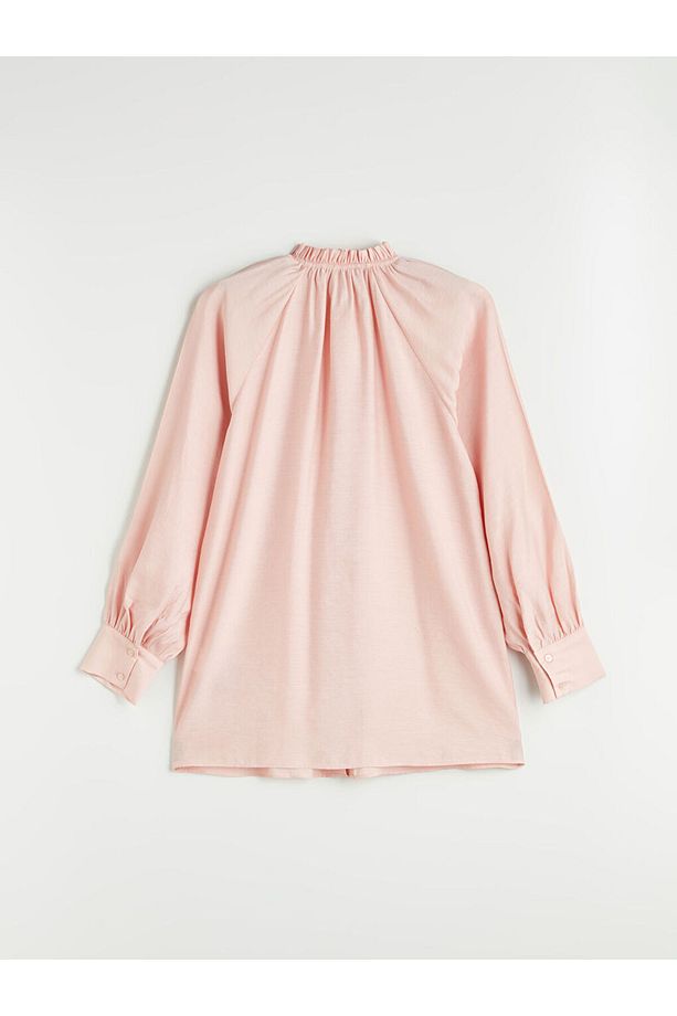 LCW Modest Pembe Fırfırlı Yaka Modal Karışımlı Kadın Gömlek Tunik S5MS10Z8NVY25 - 6