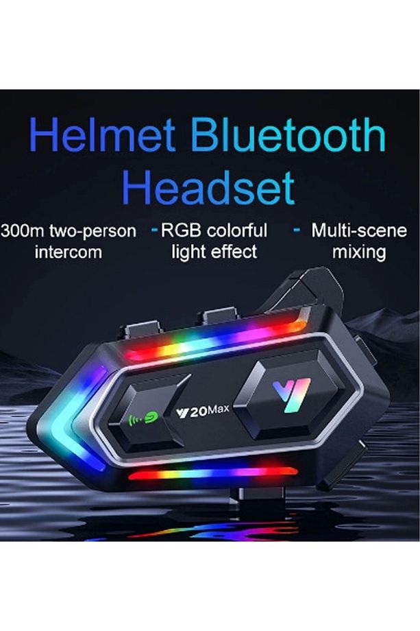 Y20 Max Motosiklet Bluetooth 5.3 Kask Intercom 2 Kişi 300 Metre Eşleşme Özellikl - MCT4367-6407 - 2