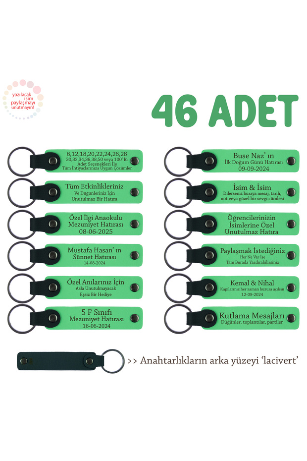 Specially Developed for Working Families, Set of 46, Leather Keychain with Corporate Id, F Green & Navy