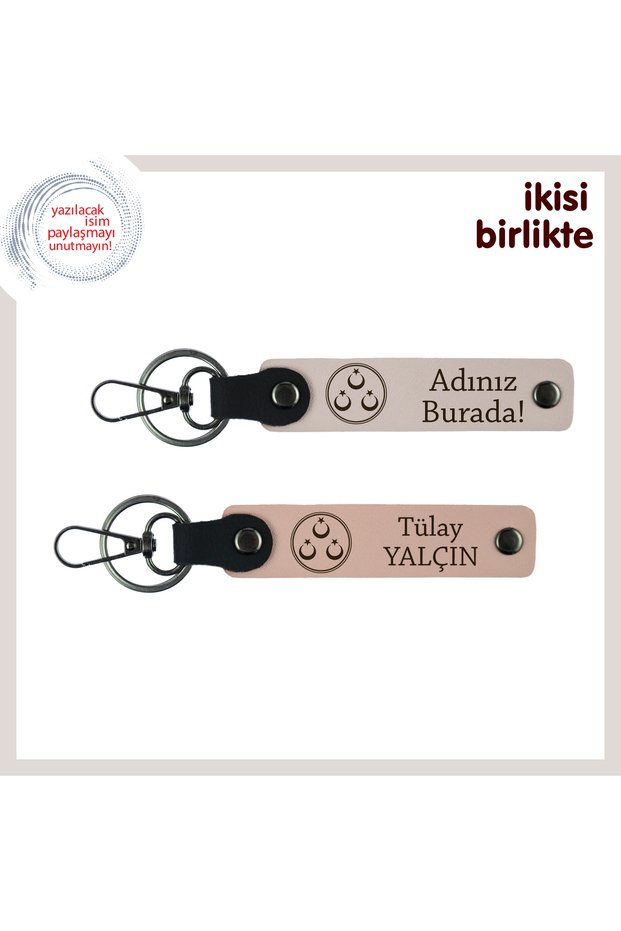 Three Starry Moon-Themed Keychain for Wedding Anniversary, Powder-Puppy Mouth, Love and Loyalty Icons