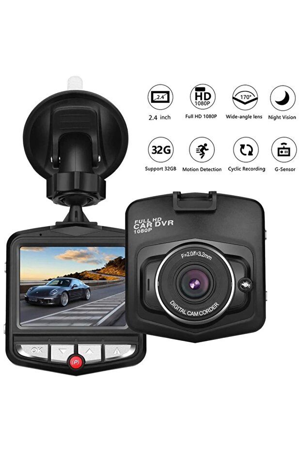 1080P HD Car Road Monitor Camera with G-Sensor and 170 Degree Wide View for Driving Video Recording - 1