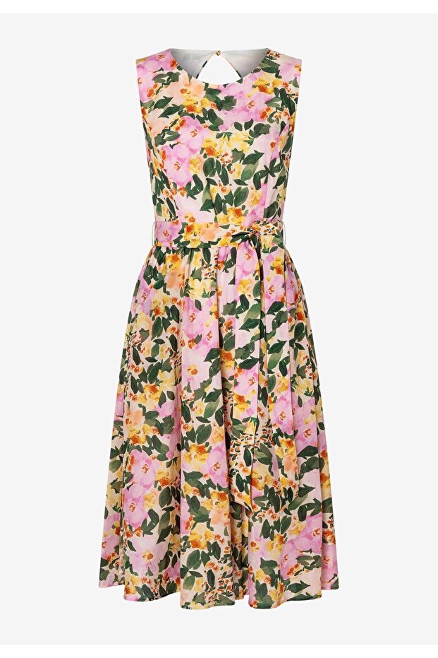 Butikmayamoda Orijinal Marka Çiçekli Midi Elbise - 3