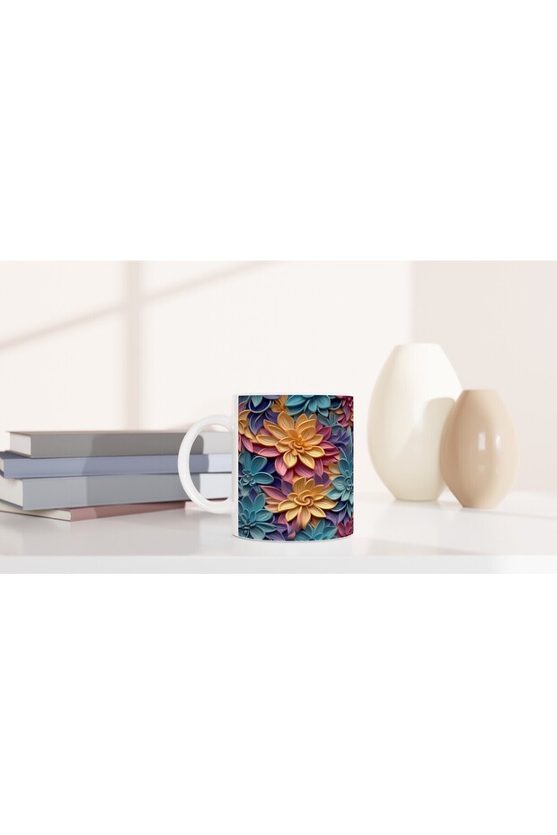 Colorful Flower Patterned Mug - 6