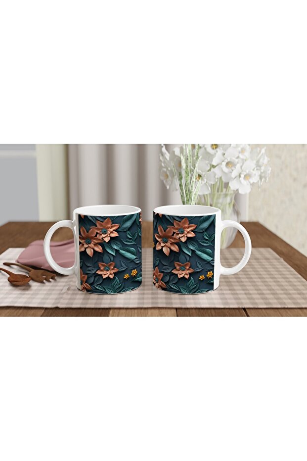 كوب منقوش على شكل زهرة الحديقة الليلية - 5