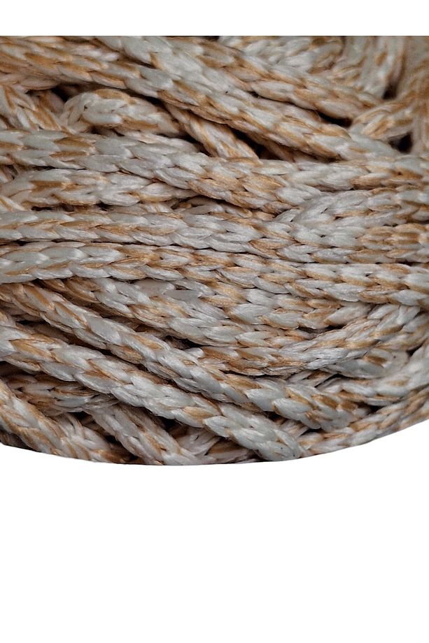 2,5 mm, polyester, krem bal köpüğü kırçıllı makrome ve çanta örgü ipi (200 gr.) - 4