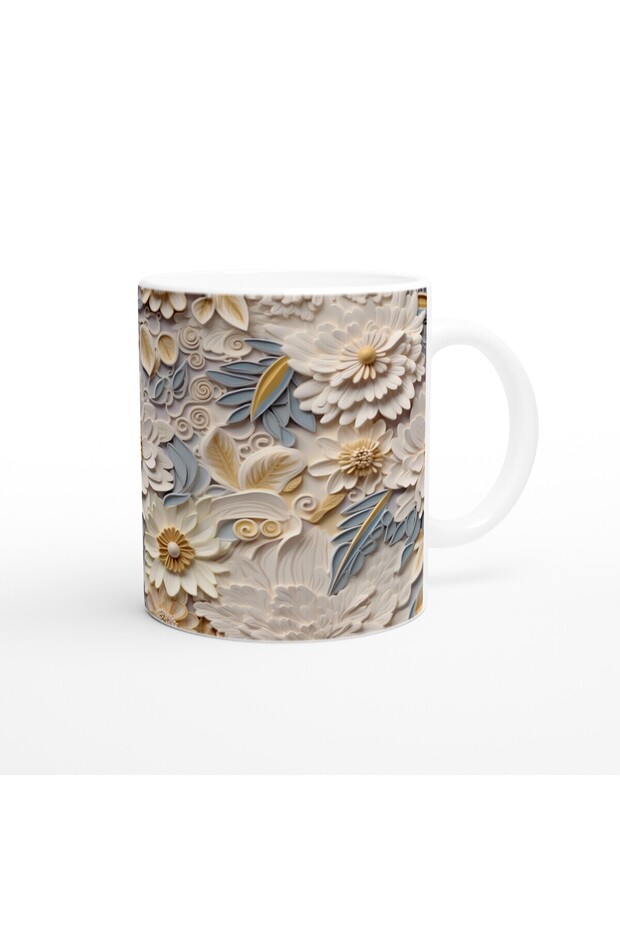 كوب زهور الربيع بين أمواج الكريمة - 3