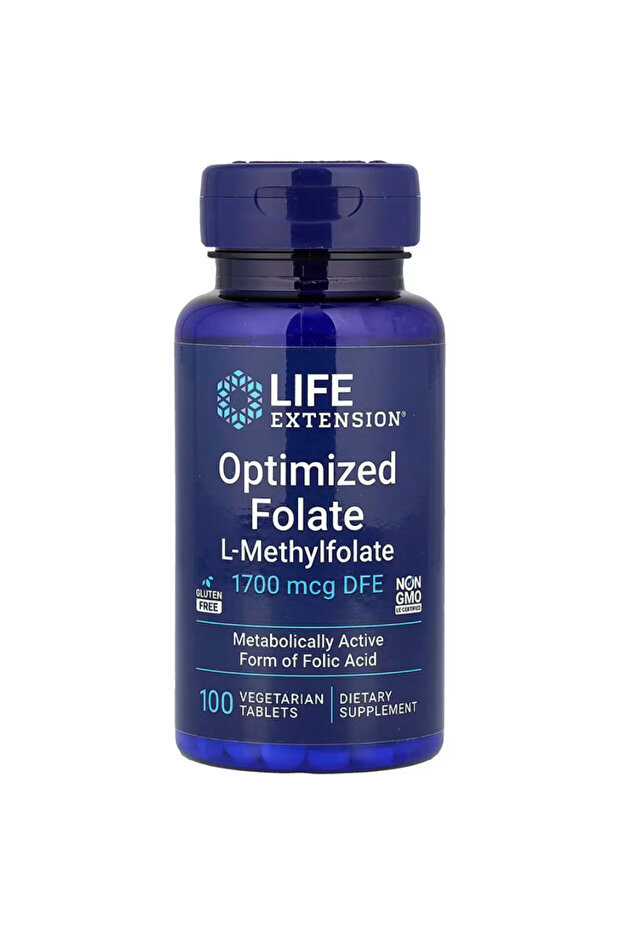 Optimized Folate – L-methylfolate – Heart & Brain Support, 1700 mcg DFE, 100 Vegetarian Tablets - 2