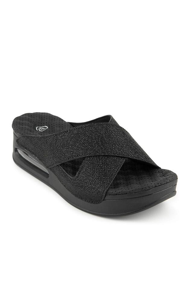 شبشب نسائي من Fly Anatomical Airmax Memory Foam منقوش باللون الأسود