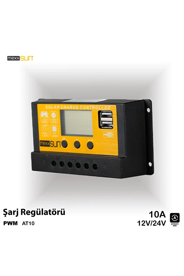 Pwm 10a 12v/24v (AT10) Solar Şarj Regülatörü - 3