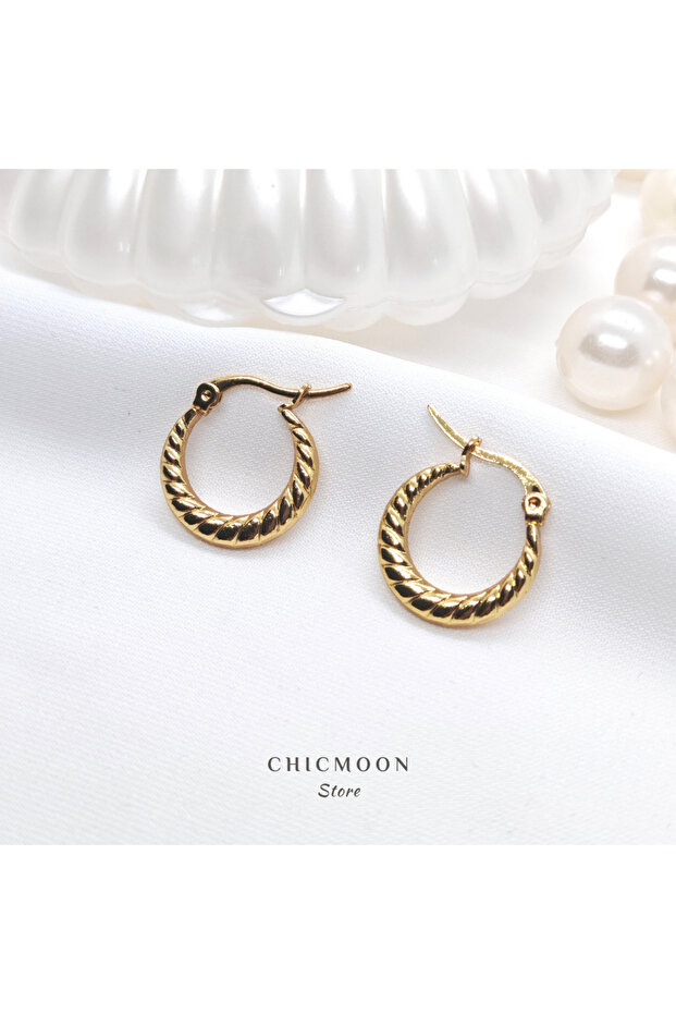 Steel Gold Color Antique Earrings