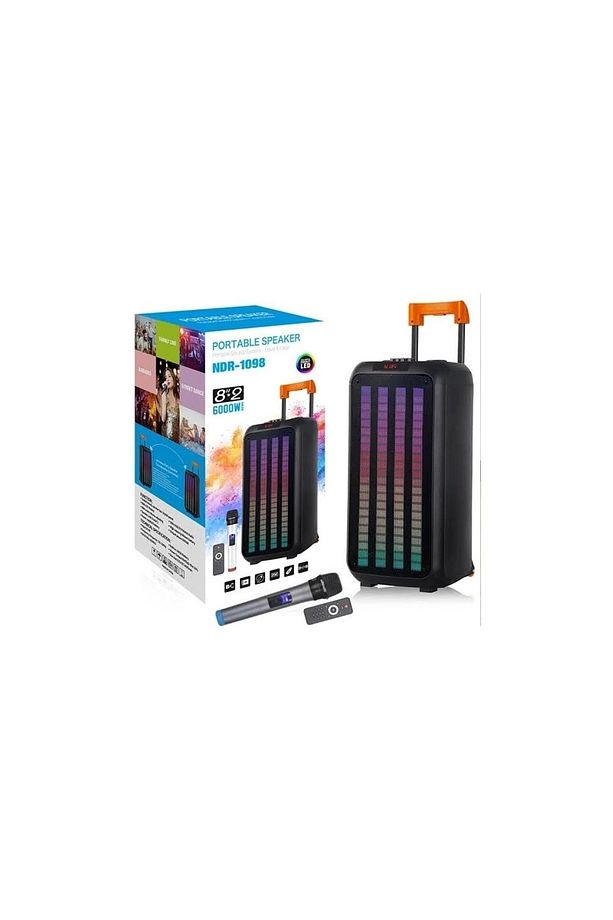 NDR-1098 Taşınabilir Büyük Boy Ses Sistemi Bluetooth Mikrofonlu Parti Hoparlör - 2