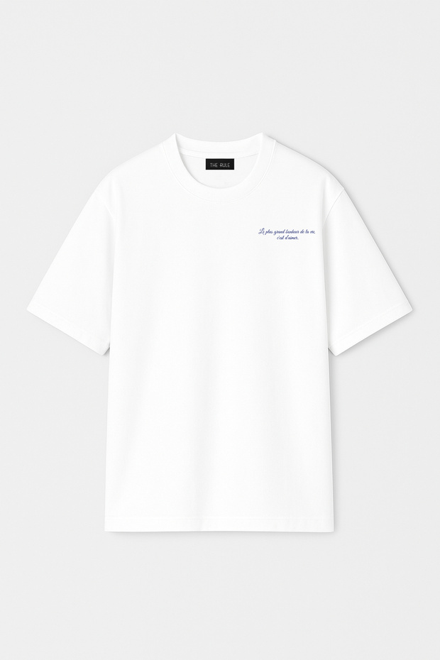 Unisex Le Plus Grand Printed Oversize 100% Cotton Wide Cut Textured Crew Neck T-Shirt Rf0519