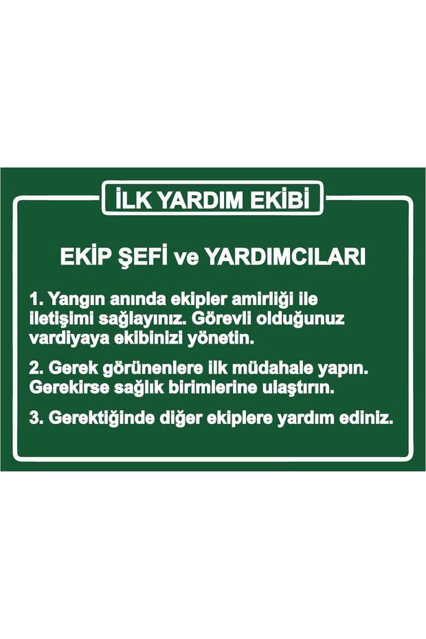 First Aid Team (Instruction) Isg Warning Sign Pvc A3 30X42 cm