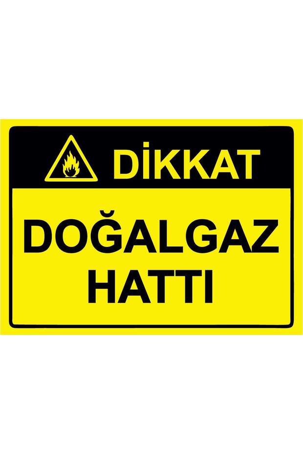 Attention Natural Gas Line Isg Warning Sign Pvc A4 21X30 cm