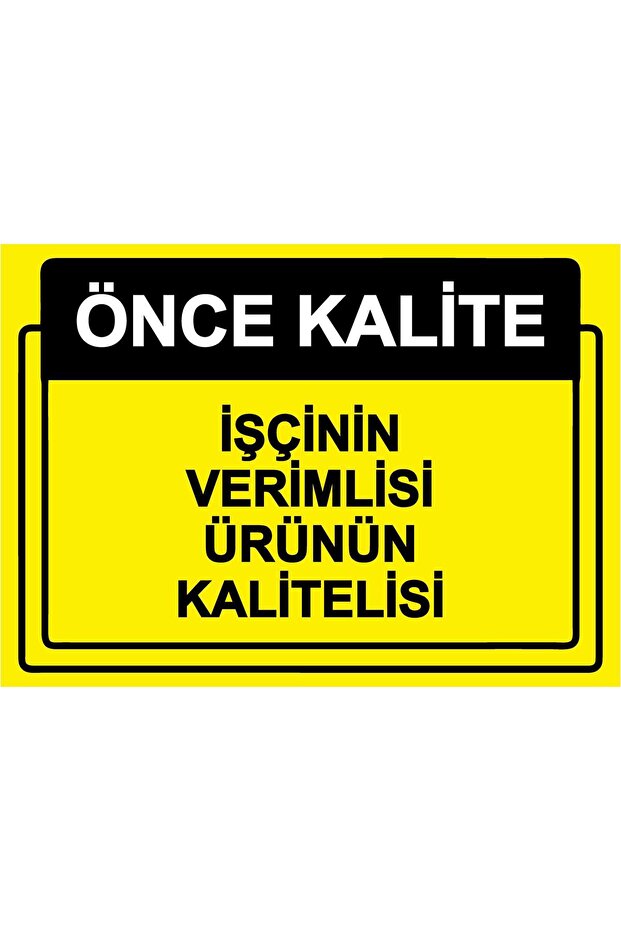 Quality First. Worker's Efficiency Product's Quality Isg Warning Sign Pvc A4 21X30 cm