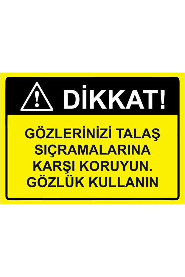 Attention! Protect Your Eyes from Splashes of Sawdust.Glasses Isg Warning Sign Pvc A4 21X30 cm