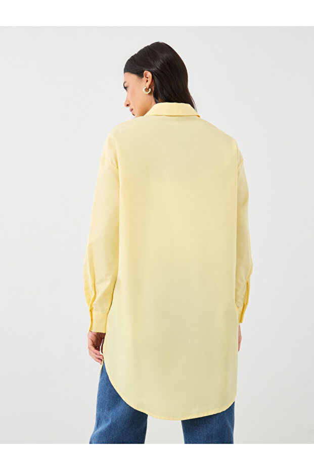 قميص طويل كبير الحجم بفتحة جانبية - 4