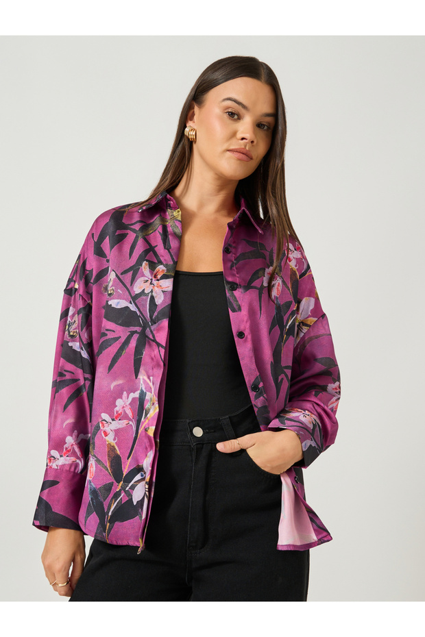 Floral Printed Long Sleeve Regular Fit Shirt