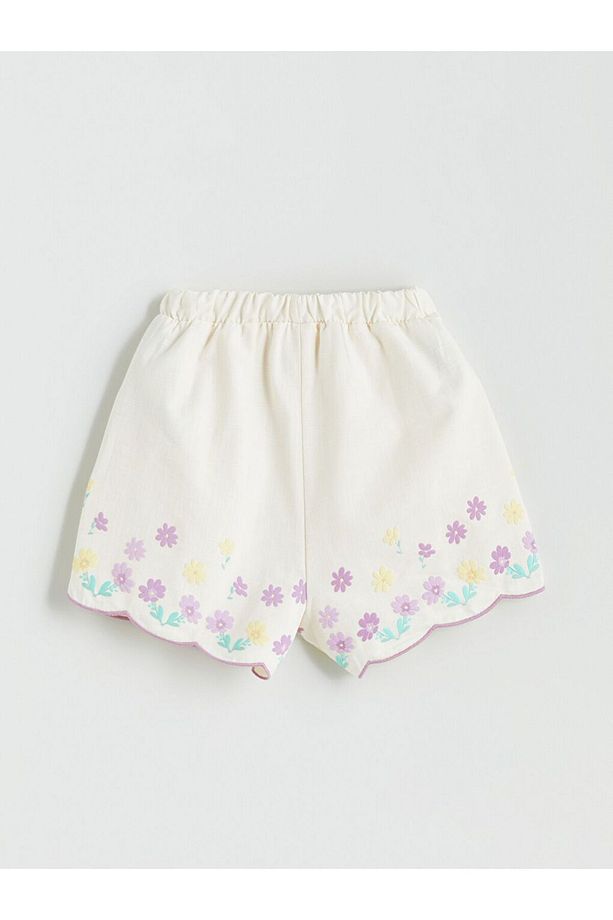 LCW Kids Kare Yaka Çiçekli Kız Çocuk Bluz ve Şort 2'li - 7